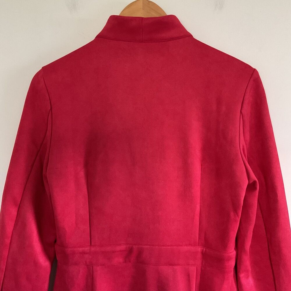 Oyrosy Western Style Embroidered Red Fringed Faux Suede Midi Dress L Festival - Picture 8 of 14